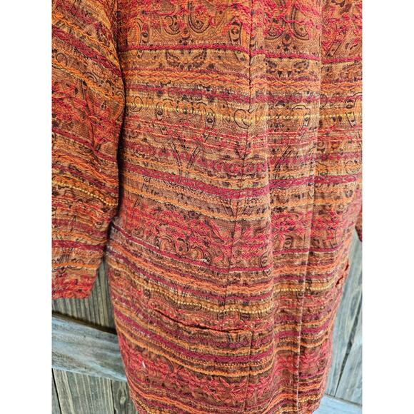 Maggie Barnes textured colorful orange hook eye blazer EUC 1X (18/20) office ^ - Picture 3 of 7